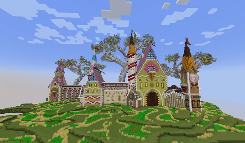 Candy Castle [CaraRose's Color the Build] Minecraft Map