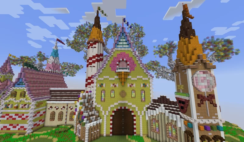 Candy Castle [CaraRose's Color the Build] Minecraft Map