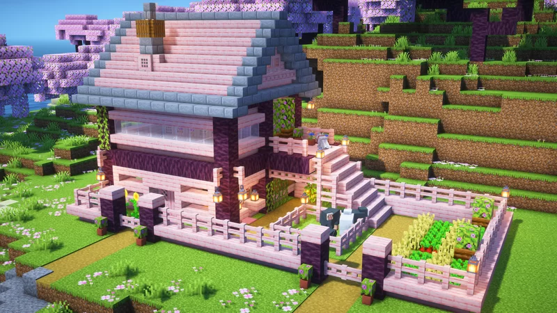 Survival House, Cherry Blossom +Guide 🌸[8] Minecraft Map