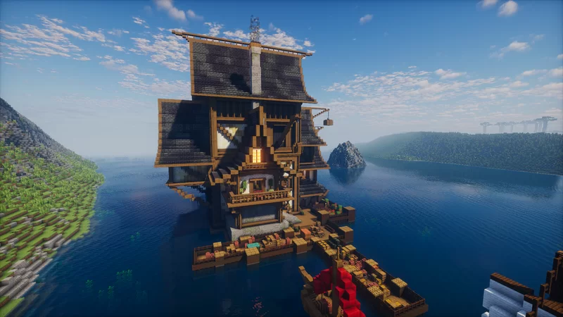 Medieval Fantasy Fisherman Dock I Full interior I Download Minecraft Map