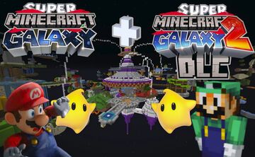Super Mario Galaxy + Super Mario Galaxy 2 DLC in Minecraft! (100% complete!) (Super Minecraft Galaxy) (For 1.21.5 and above!) Minecraft Map & Project
