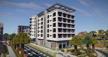 Modern Luxury Mid Rise Apartments Building Minecraft Map & Project