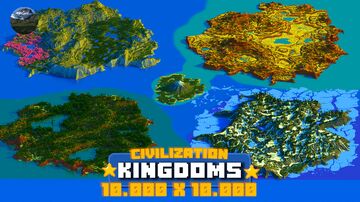 The Kingdoms 1.21+ | 10.000 x 10.000, Civilization | Survival-Friendly | Java & Bedrock | Custom Structures & Custom Caves Minecraft Map & Project