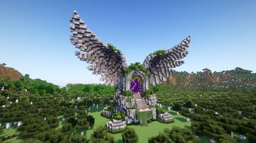 Minecraft Wings of Nature Nether Portal Statue V05 Minecraft Map & Project