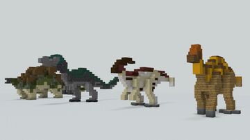 Baronyx, Stegosaurus, Corythosaurus & Parasaurolophus Build Minecraft Map & Project