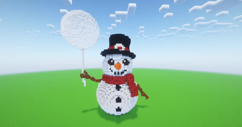 Snowman Minecraft Drawing Minecraft Christmas Snowman 2 Statue Minecraft Map