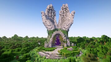 Minecraft Praying for Rain Nether Portal Statue Free Minecraft Map & Project