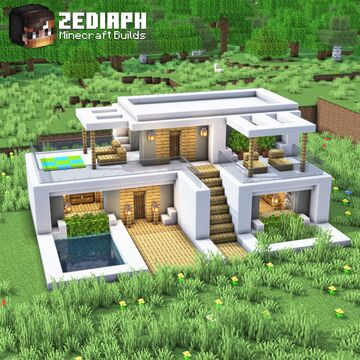 Modern House [Download & Tutorial] Minecraft Map & Project