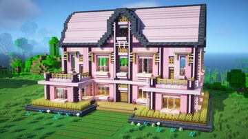 Lvl.3 Cherry & Deepslate Mansion +Tutorial 🏡(70.3) Minecraft Map & Project
