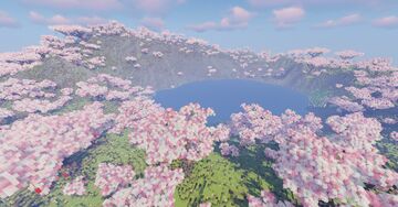 [GeoBuilds] - Japanese Cherry Blossom Mountain [896x896 Custom Map] Minecraft Map & Project