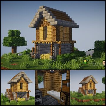 Ultimate Starter Survival House | Clean & Cozy Litematica Build Minecraft Map & Project