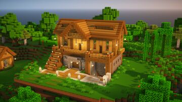 Lvl.2 Survival Base +Tutorial 🏡(76.2) Minecraft Map & Project