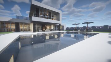 Modern House with Swimming Pool Minecraft Map & Project