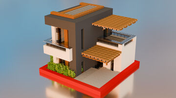 1 Chunk | Modern House | Unfurnished Minecraft Map & Project
