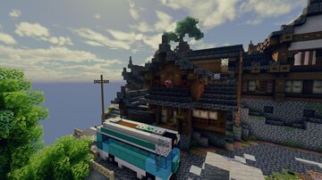 Japanese Clifside Village Minecraft Map & Project