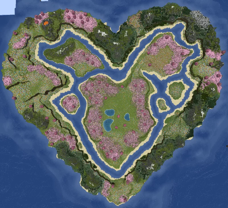 Heart Island - Survival Map 1.21+ Minecraft Map