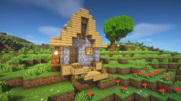 Cozy Small Starter House Minecraft Map & Project