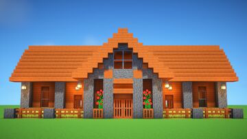Starter House, Acacia Build +Tutorial (Free) 🏡(15) Minecraft Map & Project