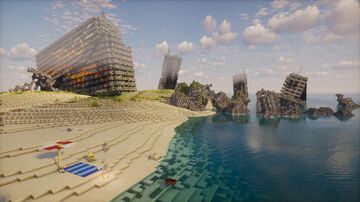 [VISTA01] - "Summer Solitude", Small quiet beach with city ruins and secrets (1.20.1) Minecraft Map & Project