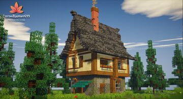 Rustic Medieval Survival House | Detailed Interior | Minecraft Java Build by CursedGamer699 Minecraft Map & Project