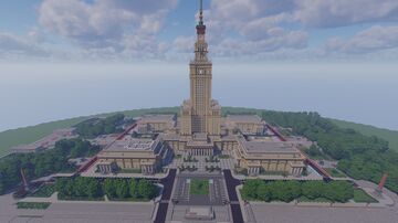 Palace of Culture and Science in Warsaw (PKiN): Park Świętokrzyski and passages, Poland Minecraft Map & Project
