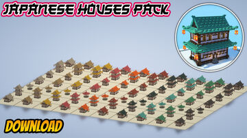 ⛩️Japanese House Pack (Japanese Buildings Pack) | Full Interior⛩️ Minecraft Map & Project