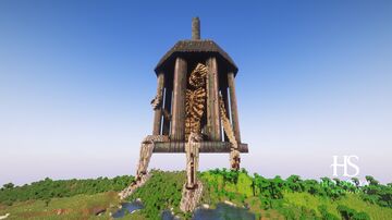 💀 Giant Skeleton in Hanging Cage Monument 🕸️ | Epic Dark Fantasy Landmark | Perfect for Arena, PvP Battles, Adventure Maps & Spawn Lobbies 🌌🔥 Minecraft Map & Project