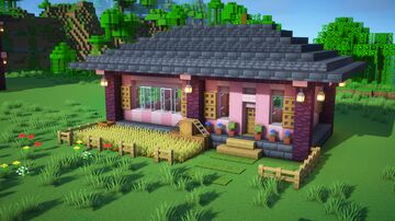 Lvl.1 Survival House, Cherry & Deepslate +Tutorial 🏡(70.1) Minecraft Map & Project