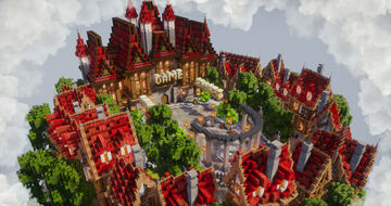 Red Medieval LOBBY 160x160 Minecraft Map & Project