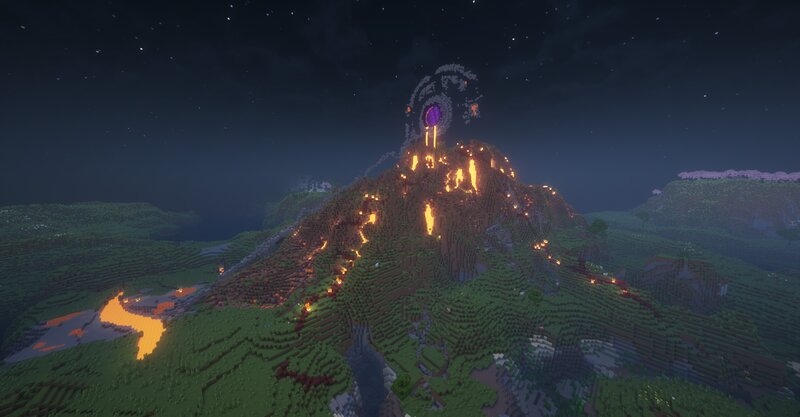 Nether Portal near the lake village of Undershade