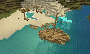Beach with Wasser salesman created by HPBFA_Creator | Minecraft bedrock map 1.21.82+ Minecraft Map & Project