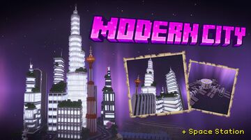 🏙️ Modern City & Space Station 🛰️ Minecraft Map & Project