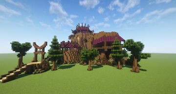 Night elven inspired treehouse Minecraft Map & Project