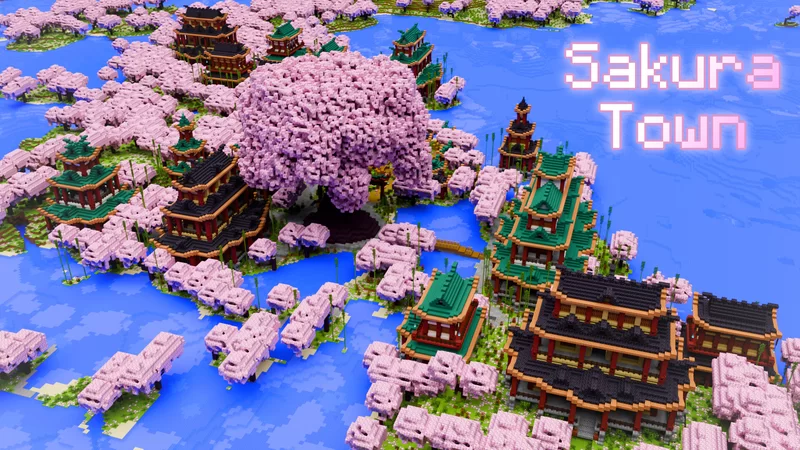 Sakura Town 🌸 Minecraft Map