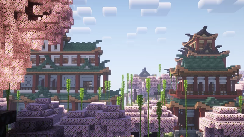 Sakura Town 🌸 Minecraft Map