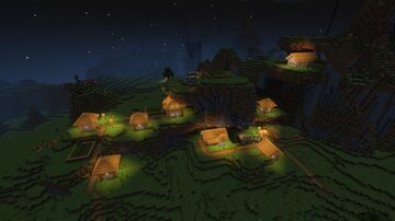 Drop Bear Savanna Town with a 2nd Home of some Missing Players in an Unusually Dense Savanna Trees Area Minecraft Map & Project