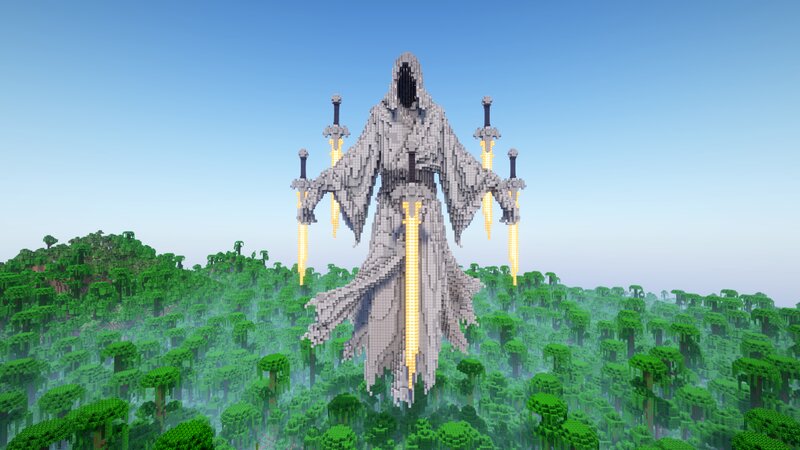 Minecraft Ghost Blades Statue Free Schematic