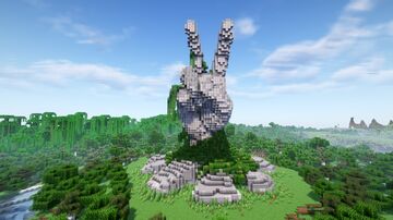 Minecraft Peace Hand Statue Minecraft Map & Project