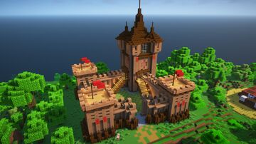 Lvl.3 Ultimate Mud Castle +Tutorial 🏡(79.3) Minecraft Map & Project