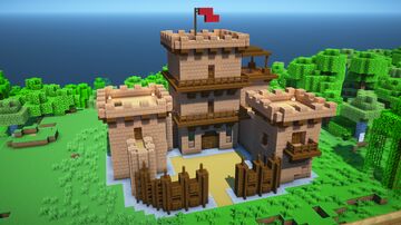 Lvl.2 Mud Castle Base! +Tutorial 🏡(79.2) Minecraft Map & Project