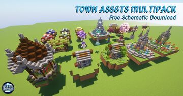 Aseria Minecraft | Town Assets Multipack | Free Schematic Download Minecraft Map & Project