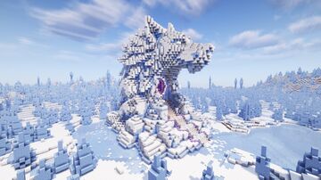 Minecraft Snow Wolf Nether Portal Statue V04 Minecraft Map & Project