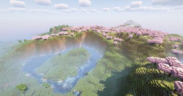 Island between cherry mountains Minecraft Map & Project