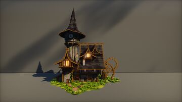 Medieval Fantasy Clock maker house I Download I Smelting,enchant,storage areas I Full interior Minecraft Map & Project