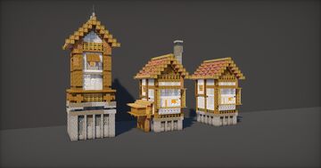 3 medieval houses Minecraft Map & Project