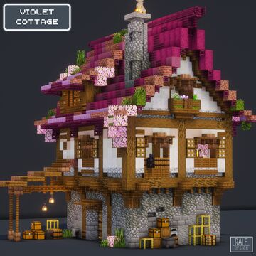 Medieval Violet Cottage Minecraft Map & Project