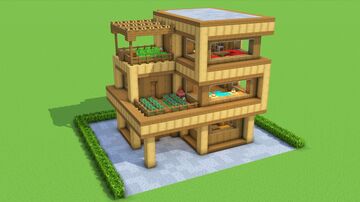 Modern Starter House – Fully Decorated Interior | Download Minecraft Map & Project