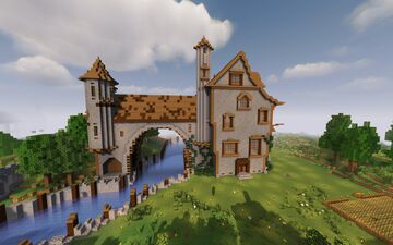 Huge House Above The River Minecraft Map & Project