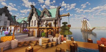🌿I Elven Fantasy Shipwright House I🌿 Minecraft Map & Project