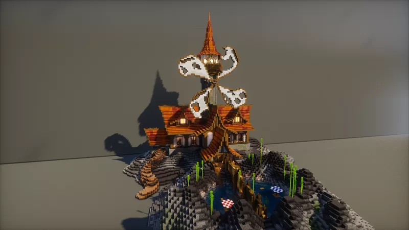 Hot Spring Building Minecraft Medieval Fantasy Hot Springs House with Inn I Full interior I Download ...